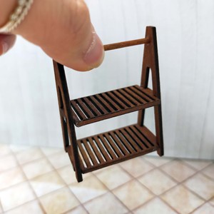 Miniature Wooden Storage <b>Rack</b> Dollhouse Display Stand Handmade Rectangle Organizer for Mini Kitchen Home Decor for age 14+ - Product Image 2