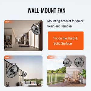 2 Ventilatori da Parete Impermeabili da 18 Pollici, 3 Velocità, Alta Velocità con Flusso d'Aria Massimo di 4000 CFM per Uso Interno Commerciale e Residenziale - Product Image 5