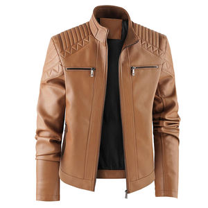 Chaquetas de Cuero para Hombre, Cuello Alto Delgado, Logotipo Frontal, Invierno, Alta Calidad, Transpirables, Fabricante de Pakistán - Product Image 1