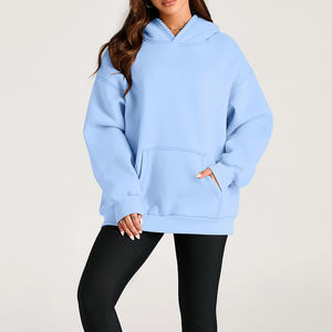 เสื้อฮู้ดดี้ผู้หญิงแบบสั่งทำขายส่ง OEM สำหรับแบรนด์สตรีทแวร์ในสหรัฐอเมริกา พร้อมบริการสกรีนพิมพ์ ปริมาณสั่งซื้อขั้นต่ำน้อย รับผลิตแบรนด์ส่วนตัว - Product Image 1