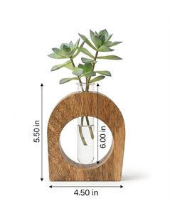 Florero Moderno de Madera con Forma de Anillo, Recipiente de Bambú para Flores, Decoración de Mesa para Hogar, Oficina, Boda - Product Image 5