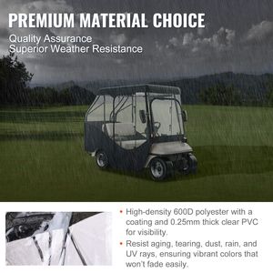 Copertura per Golf Cart in Poliestere 600D con 4 Finestre Trasparenti, per 4 Passeggeri (2+2) - Product Image 3