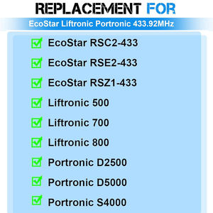 Télécommande à code tournant <span class=keywords><strong>ECOSTAR</strong></span> RSE2 433 MHz compatible avec les télécommandes de <span class=keywords><strong>porte</strong></span> de <span class=keywords><strong>garage</strong></span>/portail électrique ECOSTA - Product Image 2