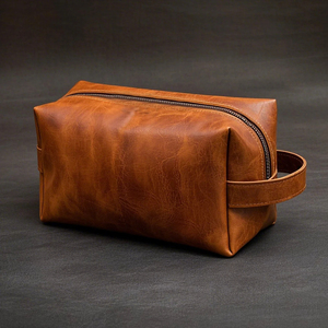 Sacs cosmétiques en cuir légers pour soins personnels, avec fermeture éclair, portables, pour produits de beauté, prix de gros, sacs cosmétiques en cuir personnalisés - Product Image 4