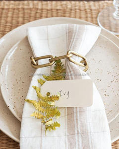 Porte-serviettes de Table rond en laiton, nouveau Design personnalisé, chaîne, support de serviette, pour mariage, Banquet, hôtel, décor de tapis de Table, accessoires - Product Image 3