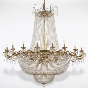 Luxury <b>Large</b> Crystal Chandelier with Multi Arm <b>Candle</b> Lights Cascading Beads Grand Ceiling Fixture for Hotel Hall Decor - Product Image 4
