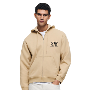 Sweat à capuche zippé ample de haute qualité en mélange de coton confortable – Fabricant de vêtements sous marque privée - Product Image 1