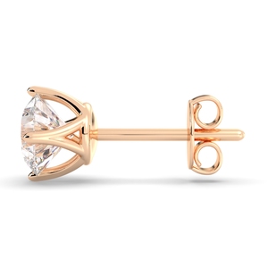 Boucles d'oreilles clous REYES en or massif 14 carats avec moissanite ronde de 1,61 carat, à visser, bijoux fins pour le quotidien - Product Image 3