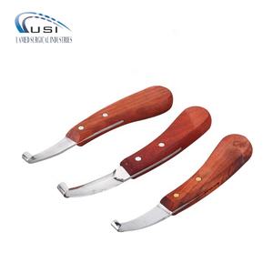 Equine Cattle Goat Right Handed <b>Horse</b> Care Farrier Tool Hoof Knife Cattle Wood Handle <b>Grooming</b> Loop Veterinary Instruments - Product Image 3