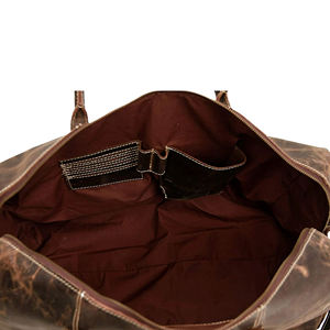 Pakistan Made High Quality Genuine <b>Leather</b> Waterproof Casual Weekender Duffle Bag with Customized Color - Product Image 6