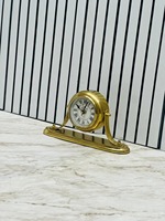 OLD WORLD TREASURE HANDICRAFTS Horloge de bureau nautique moderne en aluminium, faite à la main, portable, chiffres romains, horloge de table maritime