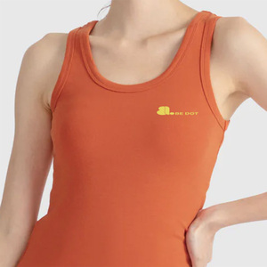 Camiseta sin mangas de punto acanalado informal para mujer, ecológica, de secado rápido, transpirable, de jersey de spandex/algodón, longitud regular, para verano - Product Image 3