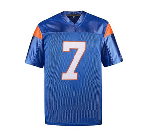 เสื้อฟุตบอลอเมริกันสีน้ำเงินสำหรับผู้ชาย เบอร์ 7 คอวี แขนสั้น ผ้าตาข่ายโพลีเอสเตอร์ระบายอากาศได้ดี ชุดกีฬา - Product Image 1