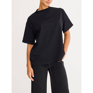 เสื้อยืดคอกลมแขนสั้นผ้าฝ้าย 100% หนา 260GSM สกรีนลายกราฟิก ทรงหลวม สไตล์สตรีทแวร์ สำหรับผู้หญิง ขายส่ง - Product Image 5