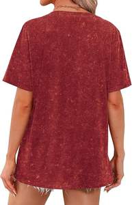 Camiseta de mujer de corte ajustado con lavado ácido, transpirable, de secado rápido, hecha a medida, elegante, nuevo diseño, colores personalizados OEM, transpirable - Product Image 2