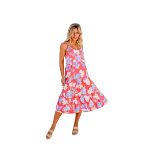 Vestido midi estampado de verano para mujer, cómodo, línea A - Product Image 3