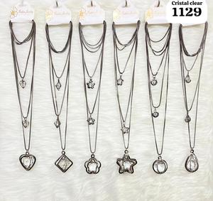 PingBling Women's South Indian Inspired Black Metal Zircon <b>Long</b> Pendant <b>Necklace</b> Elegant Tassel Detail Traditional Fashion - Product Image 1