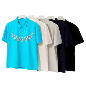 Polo en coton pour homme, manches courtes, couleur unie, respirant, tricoté, décontracté, coupe classique, blanc, beige, gris, marine, noir - Product Image 5
