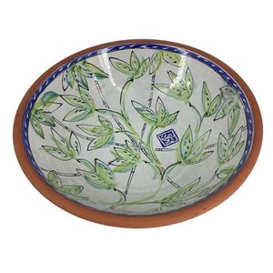 Service à salade artisanal minimaliste en bois de manguier et d'acacia, vaisselle moderne émaillée pour un service élégant des aliments lors de fêtes - Product Image 5