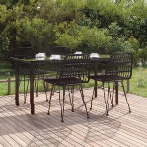 Ensemble de salle à manger de jardin noir pour meubles d'extérieur - Product Image 1