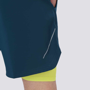 Pantalones cortos deportivos 2 en 1 para hombre, pantalones cortos de gimnasio de secado rápido con diseño de bolsillo con cremallera - Product Image 4