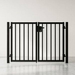 Portail double en fer forgé artistique haut de gamme, à battants manuels, installation facile, design victorien, extérieur thermolaqué résistant à la rouille - Product Image 1