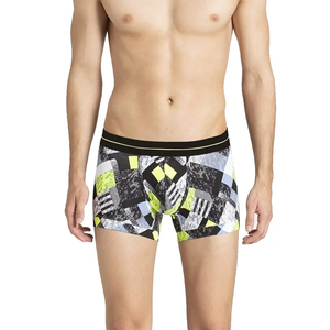 Black Solid Short Leg <b>Men</b> <b>Trunks</b> Cotton Stretch Boxer Briefs Soft Fabric Breathable Support Elastic Waistband Fitted Underwears - Product Image 5