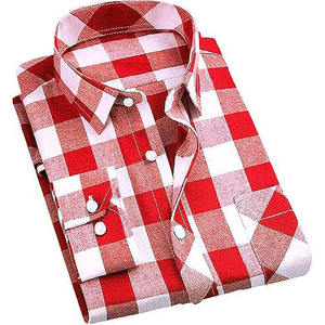Chemise à carreaux à manches longues pour homme, coupe classique, motif tissé décontracté, noir et blanc - Product Image 4