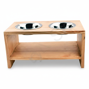 Cuenco doble de acero inoxidable con soporte de forma rectangular para mascotas, plato de alimentación de comida para perros, precio al por mayor - Product Image 1