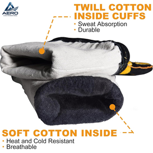Guantes de Seguridad para Soldadura de Doble Color, Resistentes a la Abrasión, de Alta Resistencia, Personalizados, con Manga Larga Negra y Agarre Reforzado Amarillo - Product Image 4