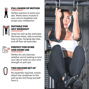 Correas Abdominales Acolchadas de Nylon Elite con Barra de Tracción, Resistentes, para Ejercicios Abdominales Colgantes, Entrenamiento de Fuerza del Core, Levantamiento de Piernas Vertical, Equipo de Gimnasio - Product Image 4