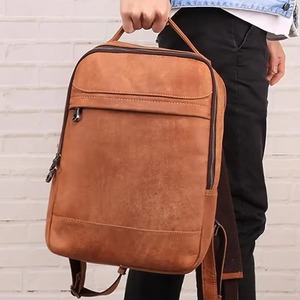 Large Capacity <b>Waterproof</b> Leather <b>Backpack</b> Vintage Anti-Theft Laptop Bag for Business Trip Rucksack LBP-0441 - Product Image 1