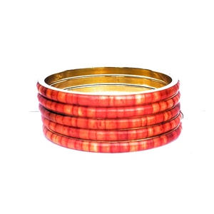 Conjunto de Brazaletes Étnicos de Coral Rojo para Mujer, Chapados en Oro, Joyería Tradicional India - Product Image 6