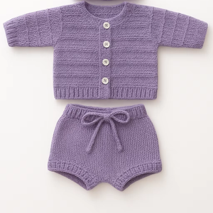 Conjunto de suéter tejido a mano para bebé recién nacido, ropa de lana para invierno, atuendo suave y cálido para niña, diseño de talla personalizada - Product Image 1