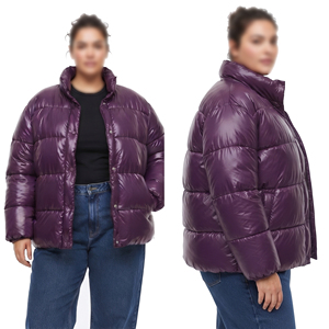 Doudoune matelassée grande taille pour femme avec fermeture éclair, col montant, chaude pour l'hiver, manteau d'extérieur ample pour femme - Product Image 6