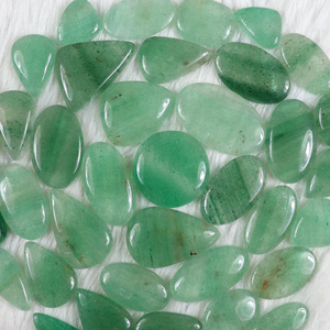 Cristales de piedras preciosas de jade verde cabujón de cuarzo fresa ovalado redondo natural al por mayor para collar suministros a granel para joyería - Product Image 6