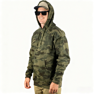 Men's Camouflage Print Long Sleeve Hoodie Quick Dry All Over <b>Camo</b> Print Pullover Hoodie - Product Image 4