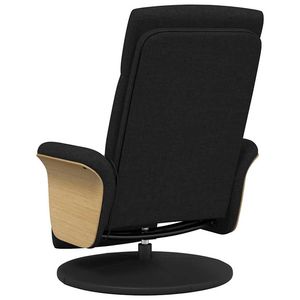 Fauteuil inclinable de massage en tissu noir avec repose-pieds, produit de relaxation confortable - Product Image 6