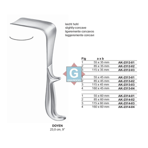เครื่องมือถ่างช่องคลอดแบบแมนนวล โดเยน สแตนเลสสตีล ขนาด 75x32 มม. สำหรับนรีเวชวิทยา - Product Image 5