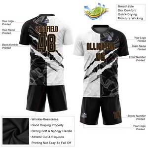 Camiseta de Fútbol Personalizada Sublimada para Hombre, Manga Corta, Absorbe la Humedad, Secado Rápido, Antibacteriana, Transpirable, Nombre del Equipo, Número, Todo Incluido - Product Image 1