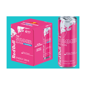 Vente en gros de Red Bull The Summer Edition White Peach, 24 canettes de 250 ml, aluminium 100 % recyclable avec eau de source alpine - Product Image 6