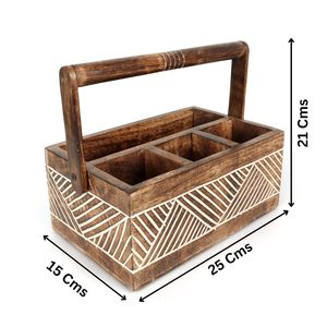 Estante de Almacenamiento Multiusos de Madera de 5 Niveles, Ajustable y Duradero, para Hogar, Oficina, Restaurante, Porta Cubiertos y Servilletas - Product Image 3
