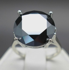 Black Moissaite Diamond <b>Ring</b> 925 Sterling Silver Beautiful Customized Diamond & Other Diamond Jewelry Gift For Her - Product Image 1