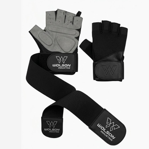 Gants de musculation demi-doigts haute performance en PU respirant avec fermeture auto-agrippante unisexe pour fitness et entraînement - Product Image 1