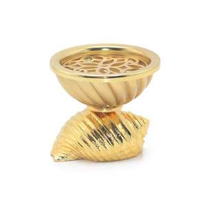 Gold Metal <b>Bakhoor</b> Burner Shell Shape Arabic <b>Oud</b> Incense Holder Decorative Home Fragrance Burner Wholesale Bulk - Product Image 2