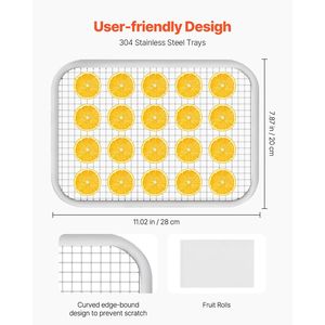 Essiccatore Alimentare Elettrico a 6 Vassoi in Acciaio Inossidabile 400W con Temperatura Regolabile, Timer 24 Ore, Compatibile con Congelatore - Product Image 3