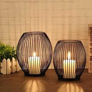 Center Table Decor <b>Black</b> Hollow Out Round Handmade Geometric Metal <b>Candlestick</b> Holder Stand Home Decoration Candle Holders By UO - Product Image 1