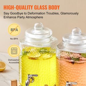 Dispenser per Bevande Fredde in Acciaio Inox da 1,5 Galloni con Rubinetto, Dispenser per Succhi in Vetro, Supporto Autoportante per Bevande - Product Image 4