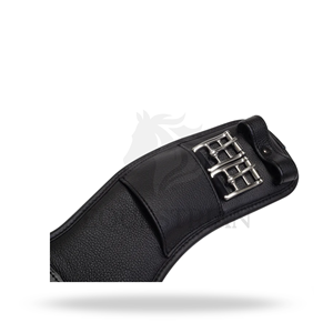 Sangle de dressage en cuir courte anatomique pour selle de cheval avec boucles en acier inoxydable - Product Image 3