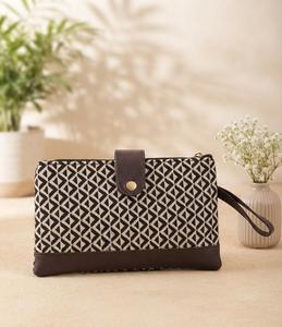 Geometric Printed Canvas Tote <b>Bag</b> Set Women <b>Handbag</b> Kit with Crossbody Sling Wallet Zipper Pouch for Daily Shopping <b>Travel</b> - Product Image 4